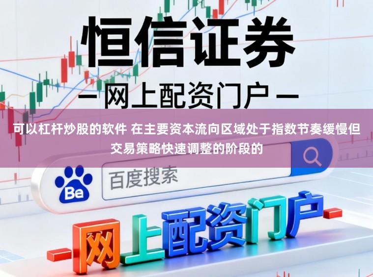 可以杠杆炒股的软件 在主要资本流向区域处于指数节奏缓慢但交易策略快速调整的阶段的
